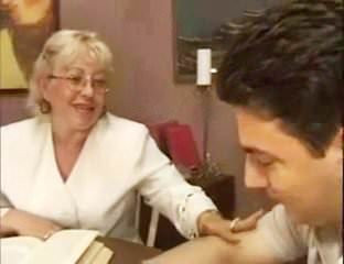 Granny Teacher Flirts With Her Student