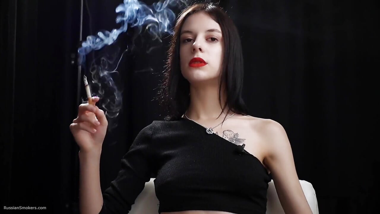 Slim Chick Is Smoking Two Reds