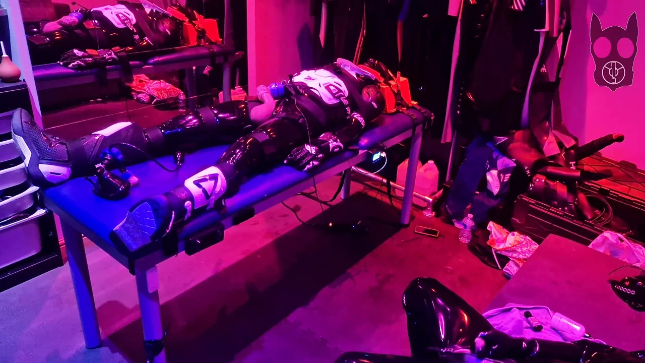 Rubber Gimp Strapped to the table and edged 100 times