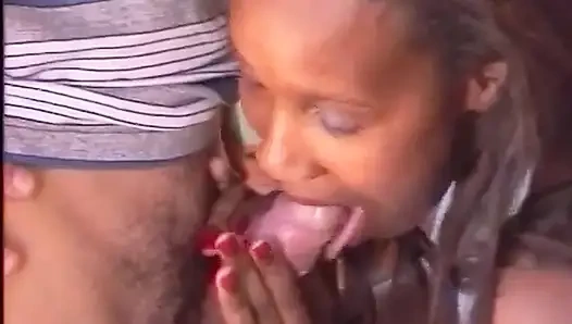 Ebony chick with big ass is getting plowed in her butt hole
