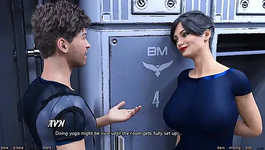 Закованная в космосе - стриптизерская милфа светит своими большими сиськами