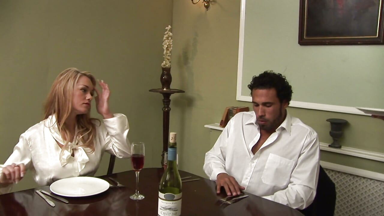 Blonde slut watching her friend fucking with this handsome dude