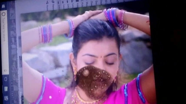 kajal hot spit cum shot