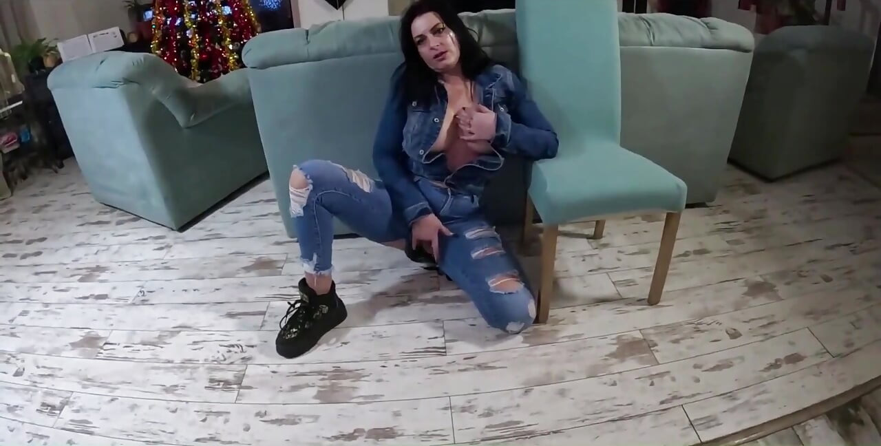 Hardcore Tease & Double Cum on My Ripped Jeans and Open Denim Jacket