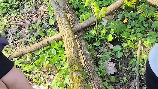 In public a quick blowjob in the forest with oral cum! Delicious!