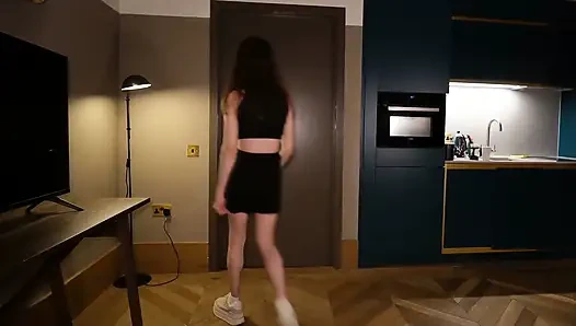 Trans Neighbour Strips off and Begs for a Creampie