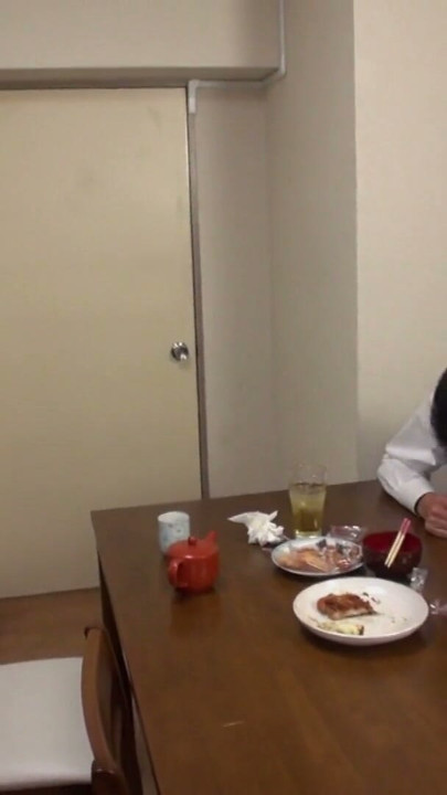 Japanese Milf fucks the boss while her husband sits at the table! | Clip 2