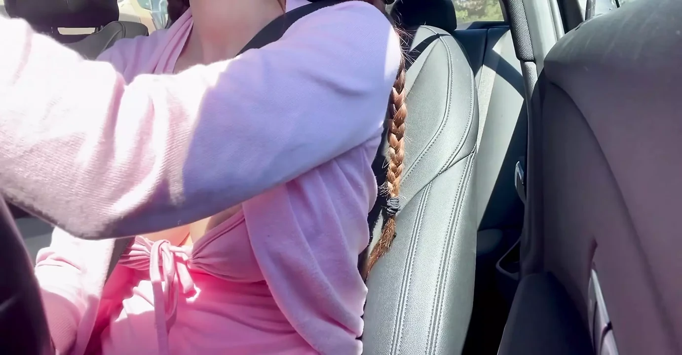 Sexy Car Ride with Horny Big Tits Milf Artemisia Love Flashing her juicy boobs and nipples