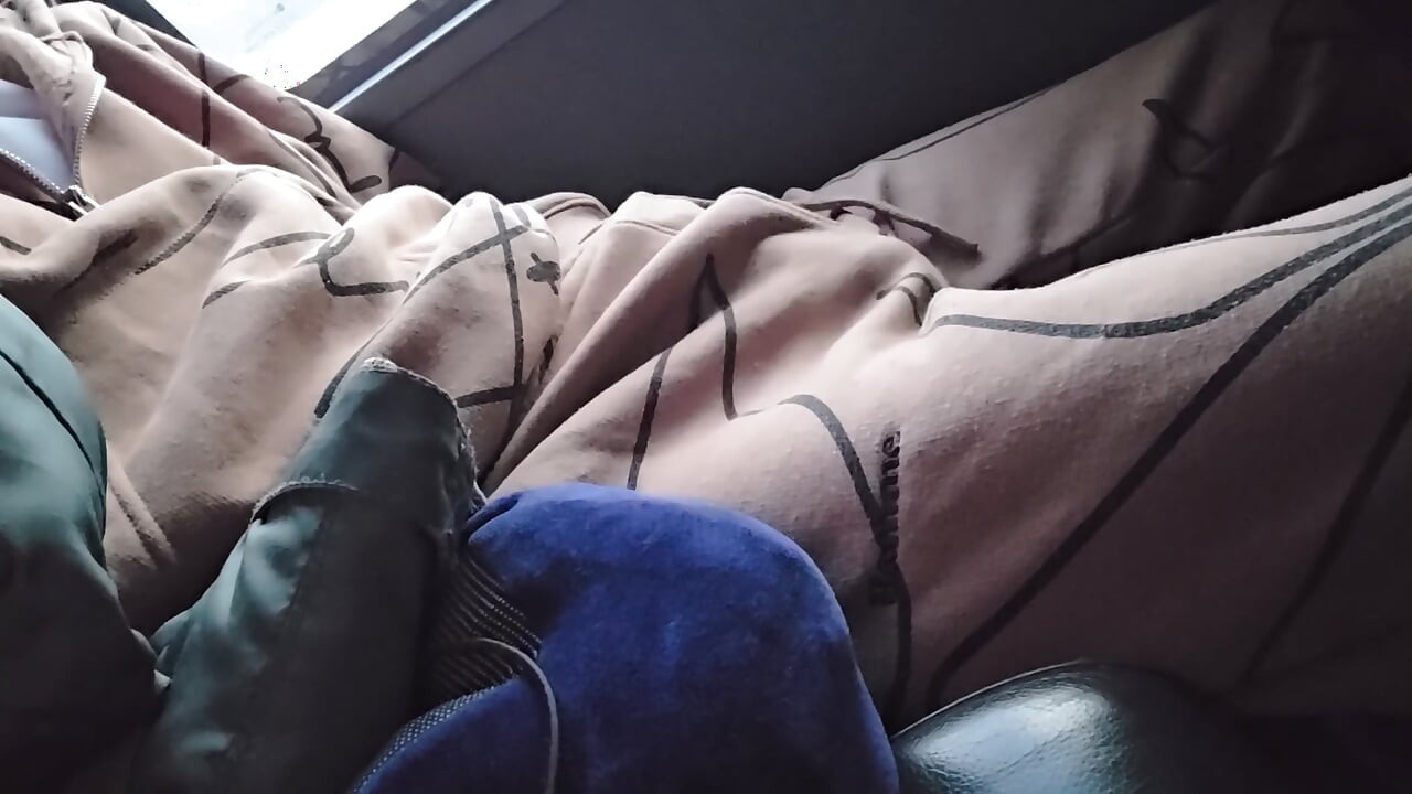 Risky wank on bus
