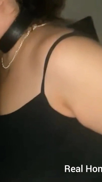 Belt round my neck BBC fucking my mouth gagging | Clip 1