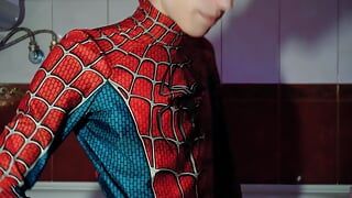 Archi Stewart became Spider-Man  Handjob games in the bathroom