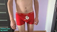 HOT BOXERS SHOW - I'm trying on some of my boxers with touching myself and my hairy dick closeup 4K