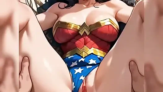 Чудо-женщину с ее большими сиськами и идеальным телом трахают после спасения ее мужа