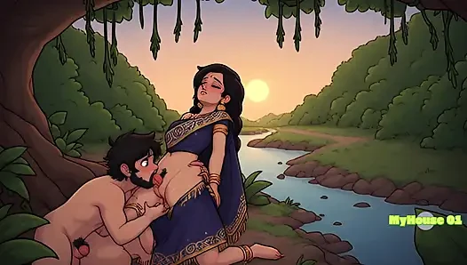 Pushpa and Srivalli romance in jungle
