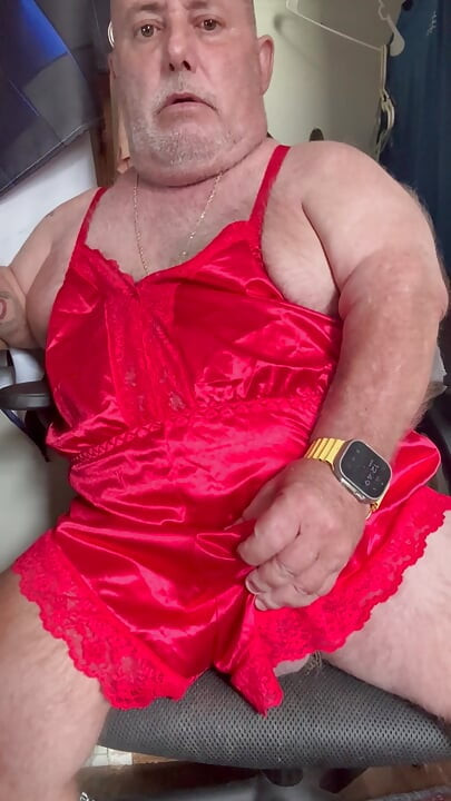 Mark Fletcher wearing new lingerie jerking my cock