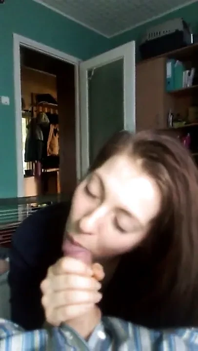 sweet girl making love to my cock with big facial end