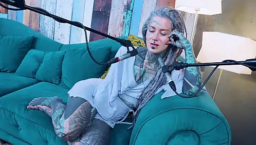 I talk about Y - YOU - ASMR podcast SFW talking goth skinny girl dreadlocks tattoo model inked girl