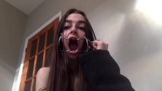 slut training his mouth for abuse