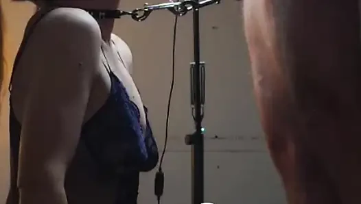 Locked to cock she cannot run away from this throating