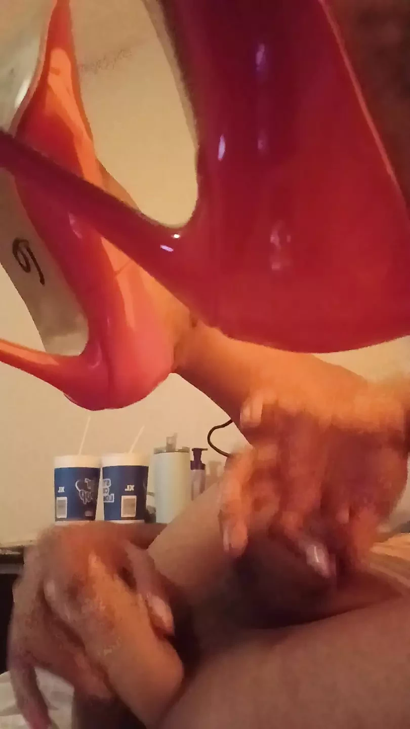 my prettty red heels and my little vibrator
