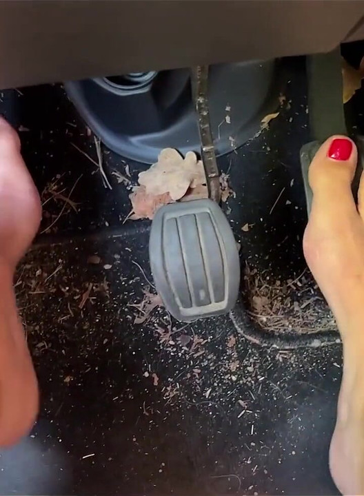 Driving Barefoot and Without Panties