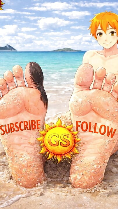 Barefoot Grounding Staining Soles with Chalk Sidewalk