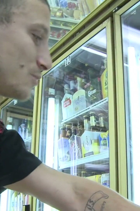 Guy behind register watches intense store fucking