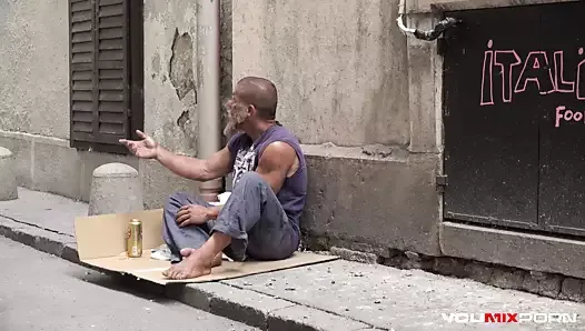 YOUMIXPORN  Two Cock-Hungry Good Samaritans Help Beggar!