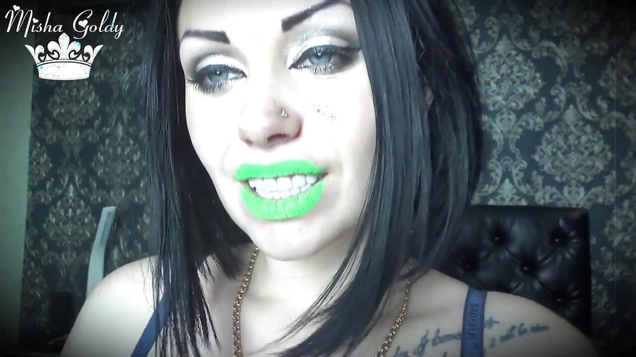 Mesmerized phosphoric glossy green lips