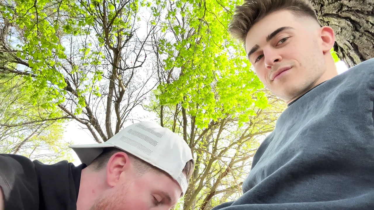 Step Bro Sucks Him Off in the Backyard Til He Busts