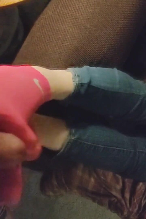 Pink Sexy No-show Nike Socks Footjob Sockjob - Sock Handjob Blue Ankle Socks Cum