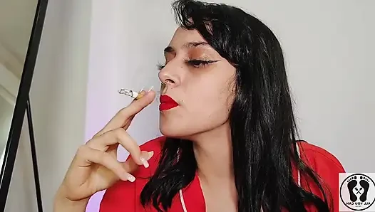 Hot Teen Smoking Deep Breathing Heavily Long Puffs Cigarrets