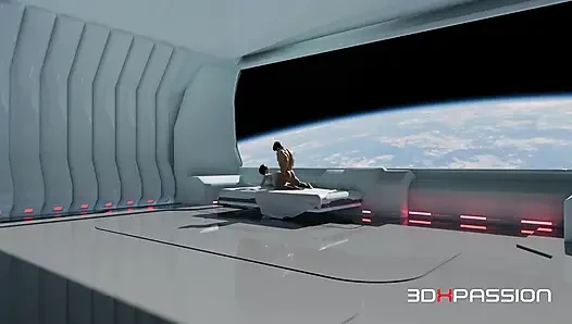 Zero-G, глубокая глотка и анал на орбитальной станции, японское Echo принимает жесткий трах в в космосе перед спиной, камшот