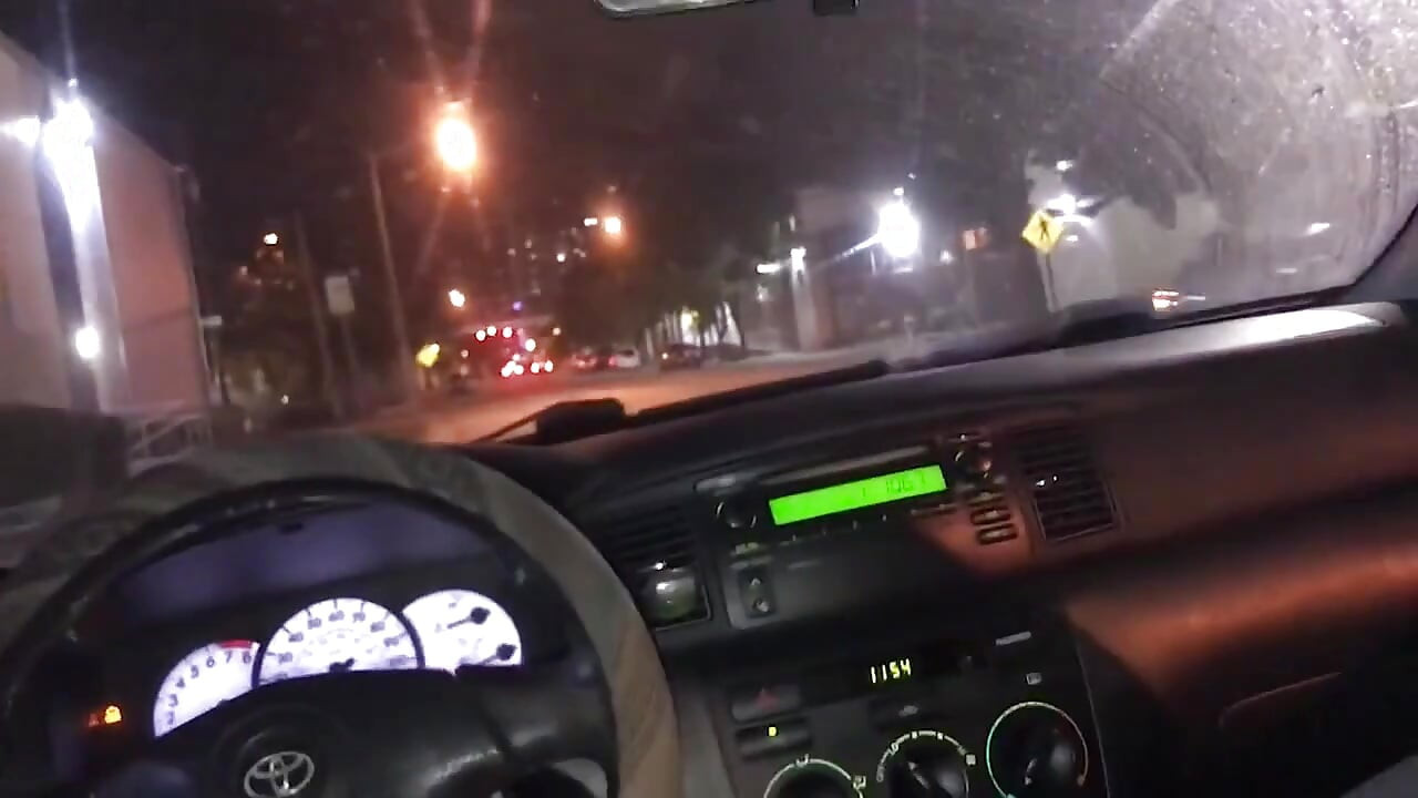 Risky Sloppy Car Horny Blowjob