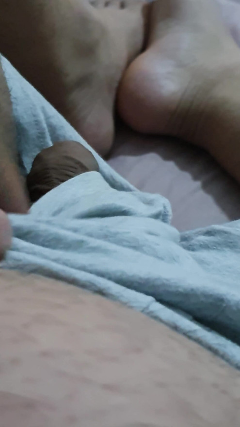 Step son pulled out his dick and play while his step mom is naked in his bedroom | Clip 1