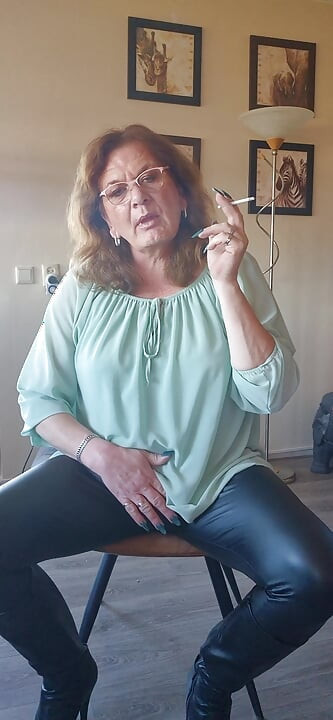 Smoking a cigarette