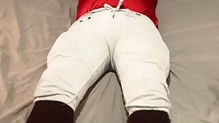 Star Football Player Gagged and Spread-Eagle