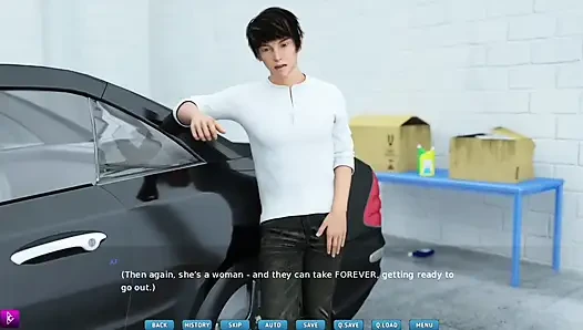 Sexy Lady takes her crush on a first date and gives him a blowjob - gameplay