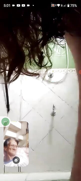 Morning habit video sex call while taking a bath
