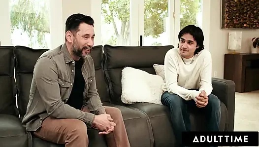 ADULT TIME - Virgin Boy Teams Up With Stepdad To Fuck Horny Blindfolded Stepmom Dana Vespoli