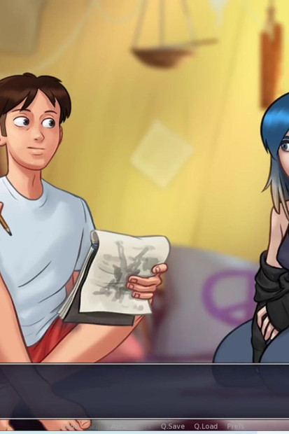 Very shy emo girl show me her cute tits first time since she was cute girl. (Summertime Saga - Eve 1)