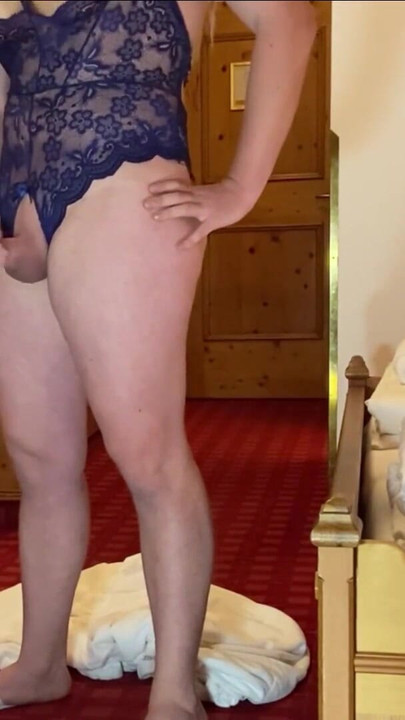 Jaw-dropping moment from "Practising my shemale public sauna flashes in my hotel room"
