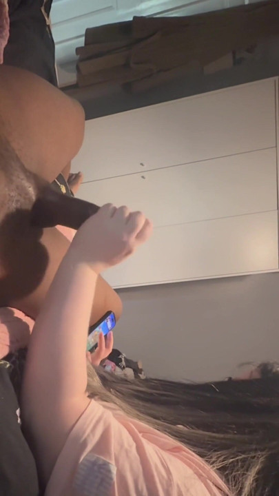 British slut gives her stepbrother a handjob while parents are on vacation | Clip 1