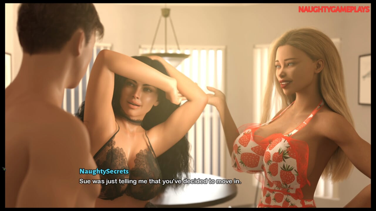 Bimbo Stepmom Sharing a Huge Cock With Sexy Brunette Slut - My Bimbo Dream Part 06