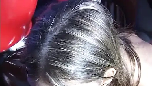 Cute slut sucking cock in pov