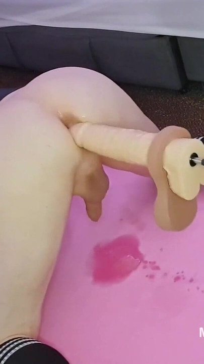 Jaw-dropping moment from "Limp dick DILF Mike ass fucked and squirting with huge dildo on the fucking machine"
