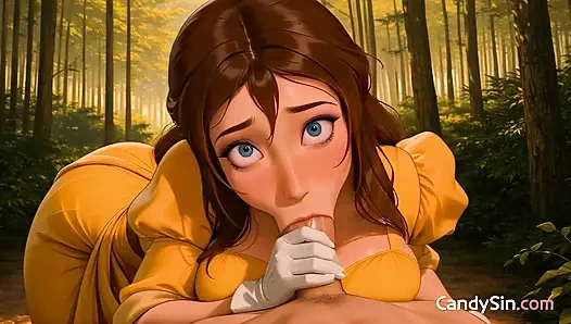 3D Jane Takes Tarzan’s Jungle Blowjob And Messy Forest Finish AI Generated