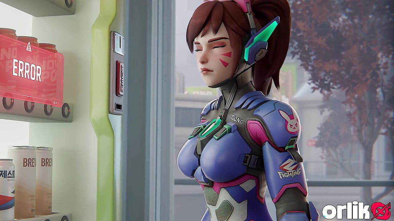 D.va Bezpieczeństwa BBC Kara za psoty - podwójne wytryski na twarz Overwatch 3D