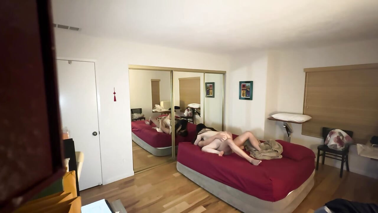 Yummy Jimmy fucks Chinese yoga instructor Slutty Kitty in the guest bedroom with her husband Next door