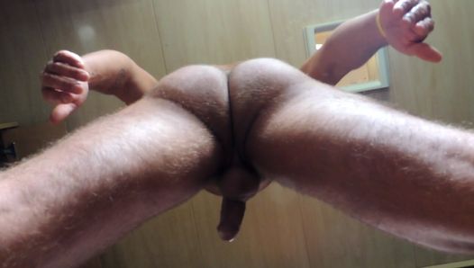 Jerking my dick and putting my fingers in my asshole bottom view